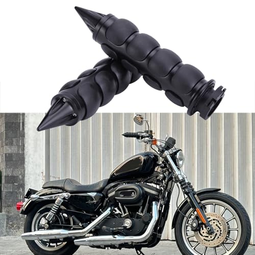 JMTBNO Motorcycle Grips 1" 25mm Handlebar Hand Grips Compatible with Harley Touring Road King Street Glide Electra Glide Road Glide Street Bobber Softail Fatboy - color: Black with Point