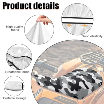 SEANATIVE Black Camo ATV Seat Cover Waterproof Non-Slip Universal Four Wheeler Seat Cover Motorcycle Passenger Seat Cushion Breathable Padded Protector - color: Black Camo