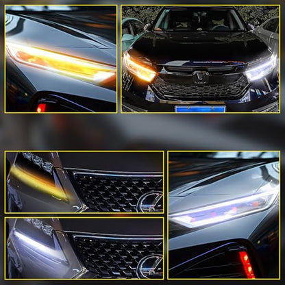 Led Flexible Soft Daytime Running Lights, 12V White/Yellow (45cm/ 22“)