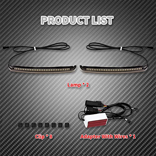 Motorcycle LED Saddlebag Tail Light Running Brake Sequential Turn Signal Lamp Fit for Harley Touring Street Gilde Road King Road Gilde Electra Glide Ultra Limited 2014-2023 Smoked Lens - color: Smoked Lens