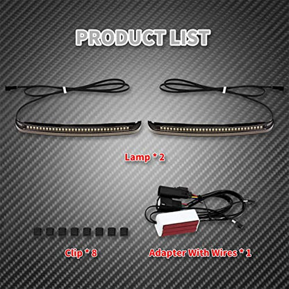 Motorcycle LED Saddlebag Tail Light Running Brake Sequential Turn Signal Lamp Fit for Harley Touring Street Gilde Road King Road Gilde Electra Glide Ultra Limited 2014-2023 Smoked Lens - color: Smoked Lens