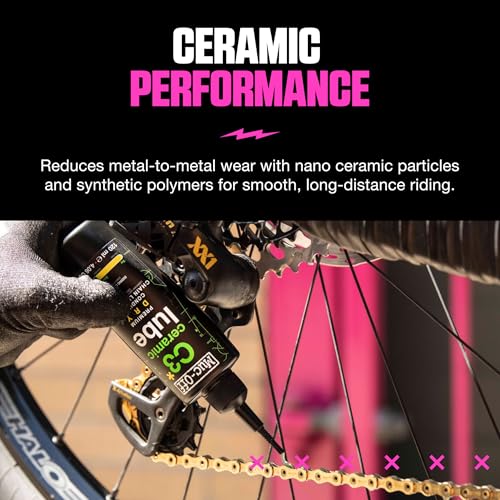 Muc-Off C3 Ceramic Dry Chain Lube, 120 Milliliters - Premium Bike Chain Lubricant with UV Tracer Dye - Formulated for Dry and Dusty Weather Conditions - size: 120ml