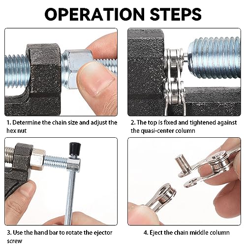 AUCELI Chain Breaker #420-530, Chain Tool for Motorcycle Dirt Pit Bike ATV Quad Go Kart Bicycle Scooter, Chain Break # 420 428 520 525 528 530, Universal Car Accessories Chain Breaker Tool Kit