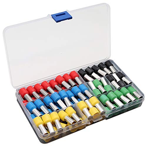 4 Gauge Wire Ferrules Kit - Copper Insulated Terminals Crimp Connectors for Car Amplifier Power-Cable Terminals Clean Install and Better Connection (Box of 90 - color: 4 gauge Ferrule Connectors（90PCS)