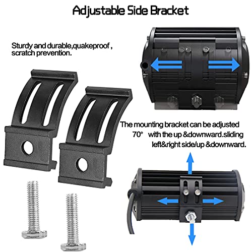 LED Light Bar Mounting Brackets Kit - 2PCS Bottom Mounted Slide Base Bracket Adjustable Universal for LED Pods Work Light Bars, for Jeep Offroad Truck SUV - size: LED Light Bar Adjustable Brackets