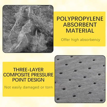 150 Pack Oil Absorbent Pads, Polypropylene oil Spill Mat 9.8 x 13 Inch Water Absorbent Garage Accessories Dry Oil Pads Reusable Absorbing Protecting Sheets for Automotive, Workshop, Basement, Home