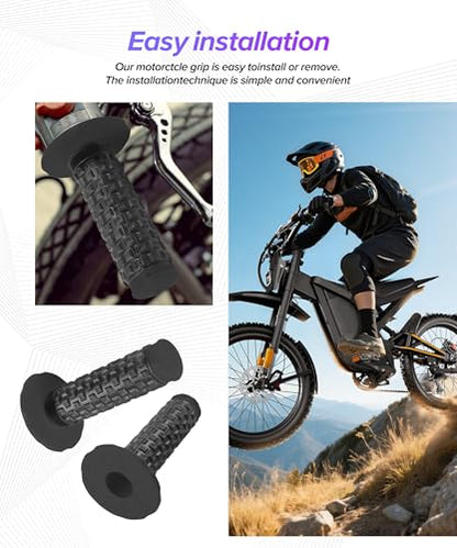 Dirt Bike Grips,Car Accessories Universal 7/8" Motorcycle Grips,Rubber Anti-Slip Throttle Bar Grip,Suitable for CRF50 CRF70 CRF80 XR50 XR100R CRF125 CRF100 CRF150F CRF230F (Black) - color: Black