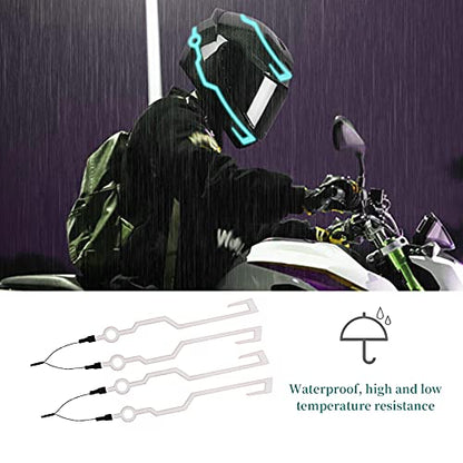 Motorcycle Helmet Light Kit,Ice Blue Waterproof 3 Mode LED Light Night Riding Signal Helmet Light for Motorcycle Bike Helmet - color: Ice Blue