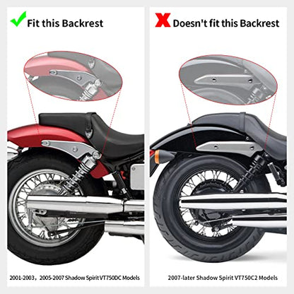 SLMOTO Detachable Stealth Sissy Bar Set Luggage rack Fits For Honda Shadow Spirit VT750DC 2001-2003，2005-2007 - color: Fits For Honda Shadow Spirit