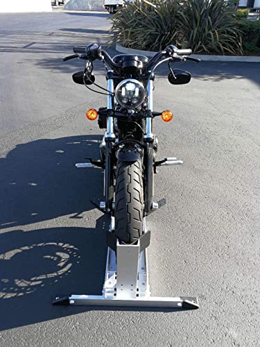 FDB Adjustable Removable Motorcycle Aluminum Wheel Trailer Chock Floor Bike Stand Truck Bed Floor Tie Down Hook Upright, Strong Load Capacity 3000 Lbs