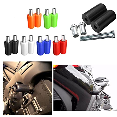 Frame slider,10mm universal Large motorcycle frame slider crash protection For Yamaha Suzuki Honda(2ps) (Red) - color: Red