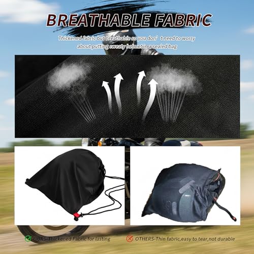 Drawstring Helmet Bag, Motorcycle Helmet Storage Bag Large Capacity Welding Helmet Bag For Ski Snowmobile Dirt Bike Motocross Bicycle Racing Skiing Cycling Riding Sports Helmet