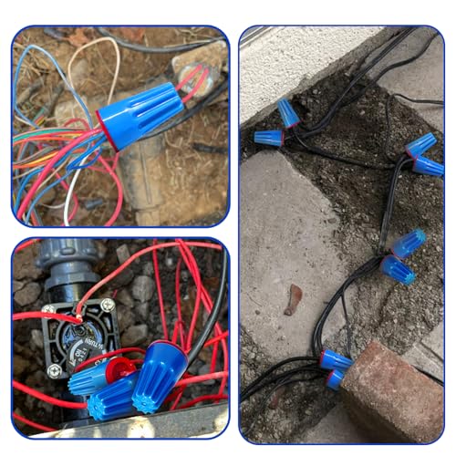 15PCS Waterproof Wire Electrical Connectors 22AWG-14AWG,Outdoor Seal Electrical Twist Nuts Caps Cable Terminal Connector for Landscape Light, Irrigation Valves, Wet Location Installation