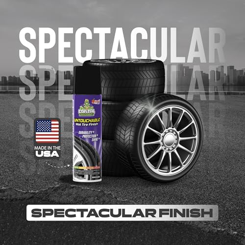 Cristal Products Untouchable Tire Shine Spray (12 Pack) – Citrus Scent, Wet Look Tire Shine, No Sling, Long Lasting Car Tire Shine, No Touch Application - color: 12PK-Citrus