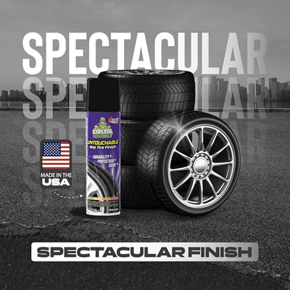 Cristal Products Untouchable Tire Shine Spray (12 Pack) – Citrus Scent, Wet Look Tire Shine, No Sling, Long Lasting Car Tire Shine, No Touch Application - color: 12PK-Citrus