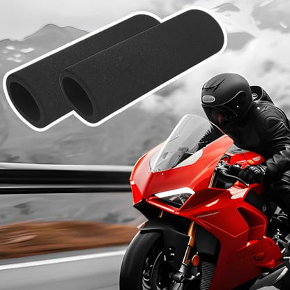2 PCS Foam Handlebar Grips, Anti-Slip Motorcycle Bar Grip Comfortable Handle Covers, Anti-Vibration Handlebar Sleeve Universal Sponge Grips for Bicycle Motorbike Scooter