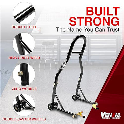 Venom Sport Bike Motorcycle Rear Wheel Swingarm Spool Lift Stand Paddock Stands Compatible with Yamaha Honda Kawasaki Suzuki Ducati BMW