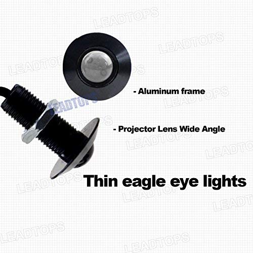 Eagle Eye LED Lights, 10-pack DIY 12V Ultra thin 23mm Eagle Eye Bulb Fog Tail DRL Daytime Running Lights Red Kit for Car Motorcycle (Red, Black) - color: Red light -B