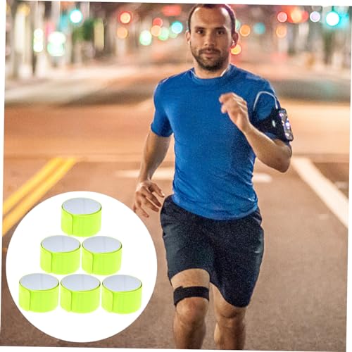 6pcs High Vis Reflective Armband Snap Band Wrist Straps for Biking Sports Riding Safety Band for Ages Random Color