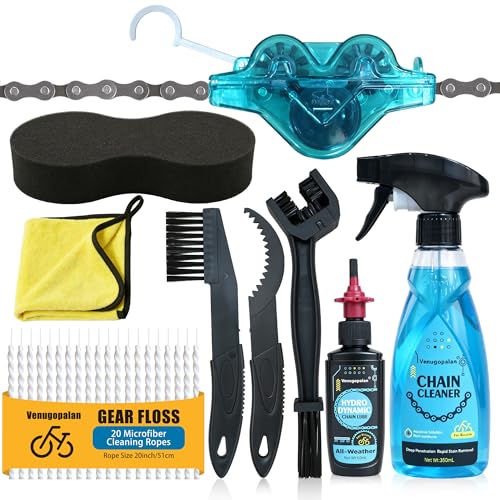 Bike Cleaning Kit Including Bicycle Chain Cleaner Degreaser, Chain Scrubber, Cycling Chain Lube, Cleaning Brush Tool, Gear Floss for Mountain Bike/MTB, Road Bike, Ebike and Trail Bikes - size: 1.18 Fl Oz (Pack of 10)