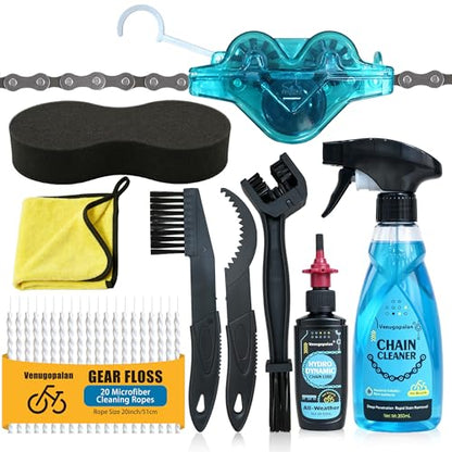 Bike Cleaning Kit Including Bicycle Chain Cleaner Degreaser, Chain Scrubber, Cycling Chain Lube, Cleaning Brush Tool, Gear Floss for Mountain Bike/MTB, Road Bike, Ebike and Trail Bikes - size: 1.18 Fl Oz (Pack of 10)