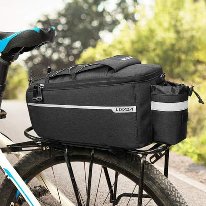 Lixada Bike Panniers Bike Trunk Bag Insulated Bag for Warm/Cool Items, Bicycle Rear Rack Storage Luggage Bicycle Seat Multifunctional Insulated Trunk Cooler Bag Shoulder Bag 11.4 6.3 6.7in - color: Black