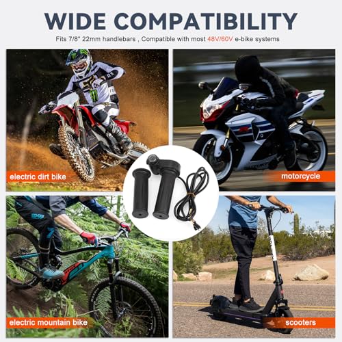 Full Twist Throttle with Keys Upgraded Waterproof Quick Twist Throttle Grip KIt for Ridstar Q20 Electric Dirt Bike Scooter Bicycle Scooter Mountain Bike Ebike - size: Standard