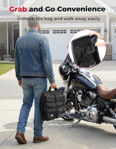 KEMIMOTO Upgraded Quick Release Organizer for Tour Pack Lid Compatible with Road Glide Road King Street Glide Touring Model Organizer Bag 1993-2013