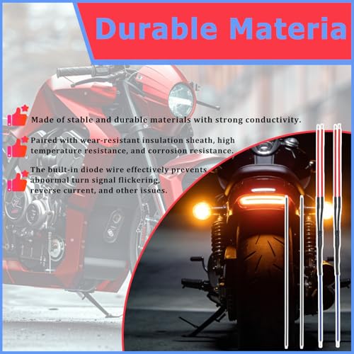 2 Pack 4709 LED Turn Signal Diode Wire Kit,Metric Motorcycle Diode Wire,Compatible with Kawasaki Vulcan 1600 Honda VT1100/XR650L/VTX1800C/CRF230M Suzuki GS500F/DR350 Yamaha Enduro