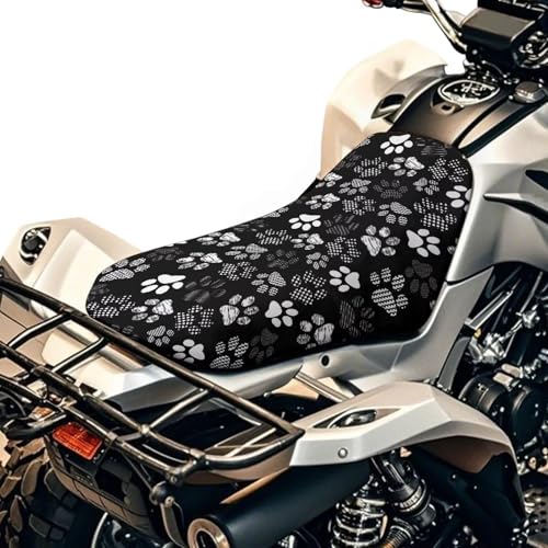 SEANATIVE Dogs Paw Motorcycle ATV Seat Cover Waterproof Seat Cushion Protector Breathable Padded ATV Cover Four Wheeler Accessories Universal Fit for Most Vehicle - color: Dogs Paw