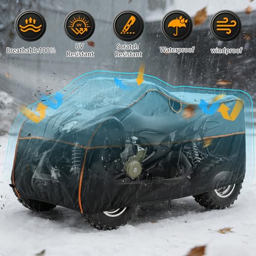 Specialized Hail Protector ATV Cover, Multi-Layered ATV Hail Blankets Protector Cover with 5mm Thick High Density EVA Cushioning Foam Pad and Reflective Stripes, 96(L) x 48(W) x 50(H) in - size: ATV