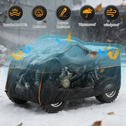 Specialized Hail Protector ATV Cover, Multi-Layered ATV Hail Blankets Protector Cover with 5mm Thick High Density EVA Cushioning Foam Pad and Reflective Stripes, 96(L) x 48(W) x 50(H) in - size: ATV