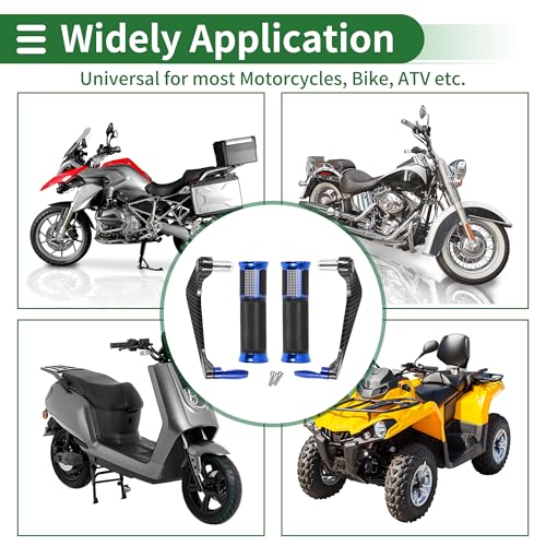7/8" 22mm 15/16" 24mm Motorcycle Hand Grips Cover Kit Aluminum Alloy Handlebar End Grips Blue - color: Blue