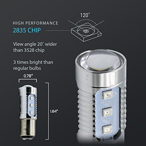 Syneticusa 1157 Red LED Stop Brake Flash Strobe Rear Alert Safety Warning 12-LED Light Bulbs