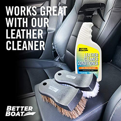 Upholstery Brush Set, Carpet and Car Cleaning Brushes, Horsehair Detailing Brush for Upholstery Cleaner, Leather, Interior, Boat, Couch, and Sofa Cleaning