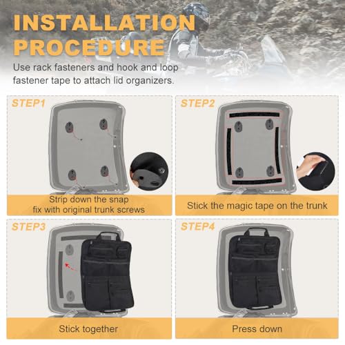 Tour Pack Trunk Lid Organizer Bag Pouch Fit for Street Glide Road King Road Glide Electra Glide Touring Travel