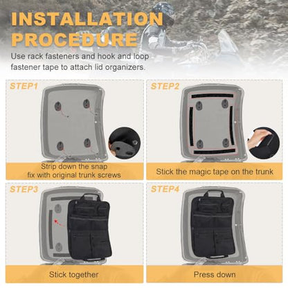 Tour Pack Trunk Lid Organizer Bag Pouch Fit for Street Glide Road King Road Glide Electra Glide Touring Travel
