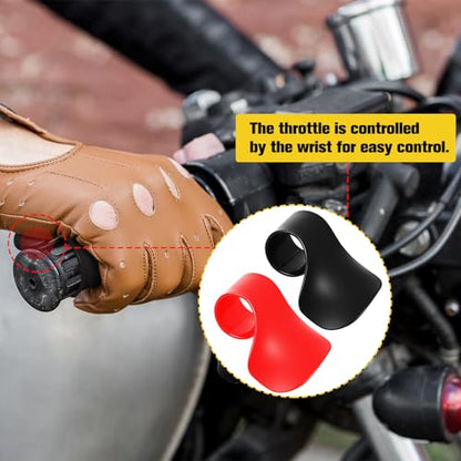 BBTO 2 Pcs Black Throttle Mounted Motorcycle Cruise Assist Wrist Hand Grips Handlebar, Motorcycle Throttle Mounted Assist Oil Control ABS, American Flag Decal, for Scooters, Electric Bike(Black,Red) - color: Black,Red