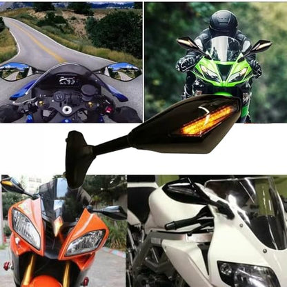 Motorcycle Rearview Mirror LED Turn Signal Mirror Running Light Rear View Mirror for CBR1000F CBR600F CBR900RR YZF FZ1 FZR600