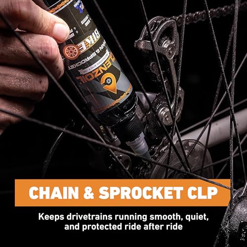 Clenzoil Chain & Sprocket 4 oz Bottle - Chain Cleaner, Lubricant & Rust Preventative - Cleaner Lubricant Protectant (CLP) - Wet Lube Application, Dry Lube Performance - for All Conditions - size: 4 oz Bottle