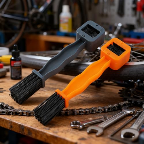 1 PCS Bicycle Cleaning Brush Tool, Motorcycle Chain,for Cleaning Gears and Chains on Bicycles and Motorcycles - color: Orange