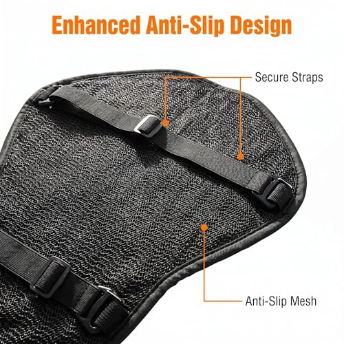 Upgraded Motorcycle Gel Seat Cushion, Universal Motorcycle Seat Pad, Shake Rider Cushion, Enlarged Ventilation Channels, Large 3D-Honeycomb Structure, Shock Absorption and Breathable for Long Rides