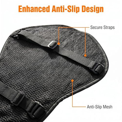 Upgraded Motorcycle Gel Seat Cushion, Universal Motorcycle Seat Pad, Shake Rider Cushion, Enlarged Ventilation Channels, Large 3D-Honeycomb Structure, Shock Absorption and Breathable for Long Rides