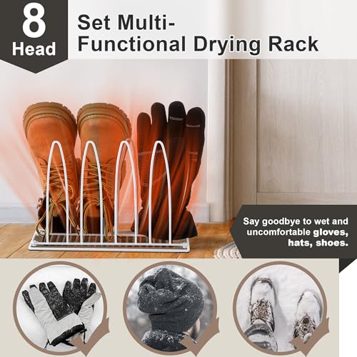 2 Pack Metal Shoe Drying Rack, Shoes, Boot, and Glove Drying Rack, Dryer Racks for Shoes and Dryer Shoe Racks Inside Dryers (White)