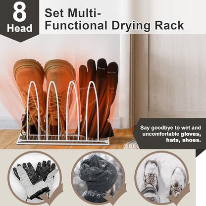 2 Pack Metal Shoe Drying Rack, Shoes, Boot, and Glove Drying Rack, Dryer Racks for Shoes and Dryer Shoe Racks Inside Dryers (White)