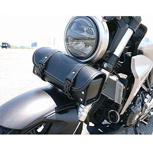 CYSKY Motorcycle Tool Bag, Universal PU Leather Motorcycle Fork Bag, Saddle Roll Bags, Handlebar Bag, Sissy Bar Storage Tool Pouch for Yamaha Honda Sportster Softail Dyna Kawasaki Suzuki Ducati KTM