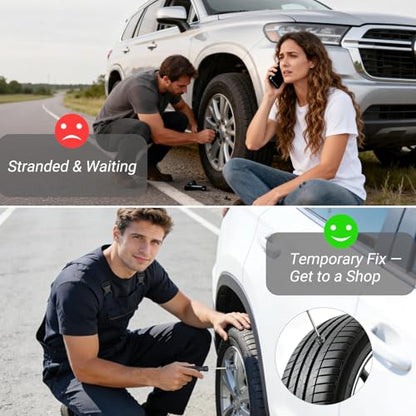 100PCS Tire Repair Rubber Nail Kit, Premium Spiral Screw-in Tire Plugs with 3 Sizes, Emergency Roadside Flat Tire Fix Tool for Car Truck Motorcycle Tractor ATV SUV (100PCS + Screwdriver) - size: 100PCS + Screwdriver