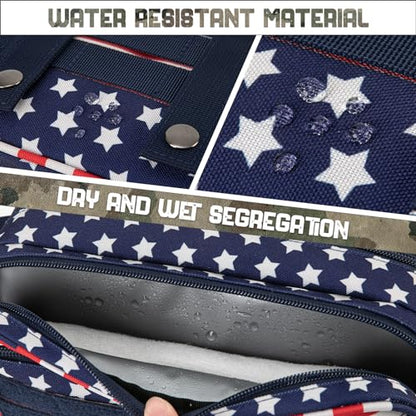 QT&QY Tactical Toiletry Bag For Men Hygiene Bag EDC Military Tool Molle Pouches Small Dopp Kit Mens Shaving Kit Travel shower Bags Star-Spangled - color: 1 US Star-Spangled
