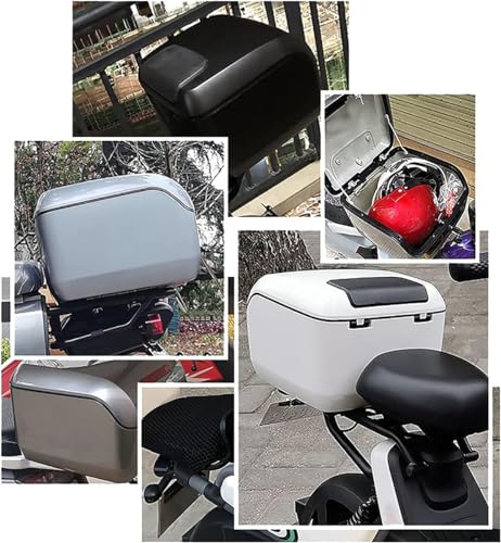 Universal Motorcycle Top Box, Motorcycle Scooter Top Box Tail Trunk Helmet Luggage Box with Security Lock and Mounting Hardware for Motorcycle with Tailstock,Red