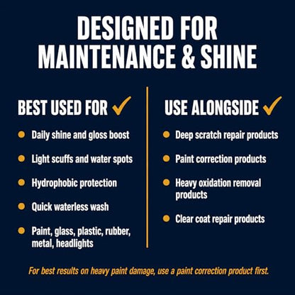 Premium Ceramic Coating Car Care Kit – 16.9 fl oz Hydrophobic Spray, Microfiber Towel, Foam Applicator Pad & Wash Sponge